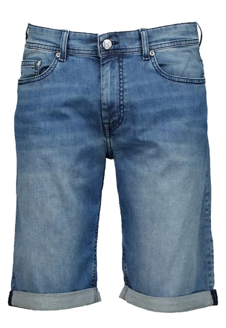 Дънкови бермуди с навит подгъв