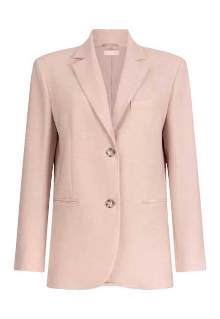 Едноцветно сако с копчета - Бледо розово