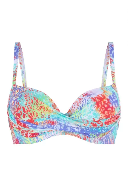 Горнище на бански с подплънки и принт - Многоцветен