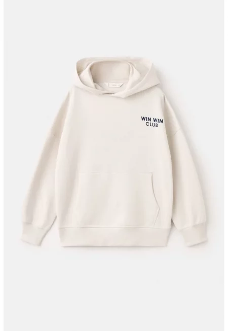 Худи с принт и паднали ръкави