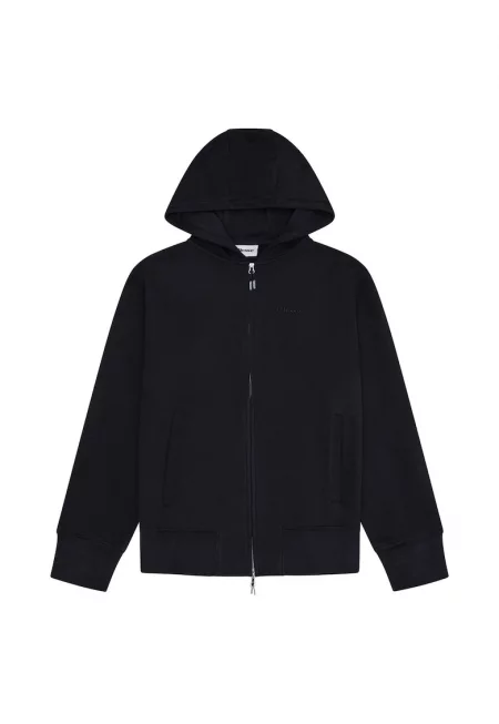 Худи с цип - Черен
