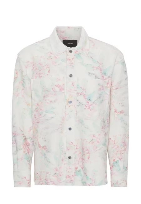 Извънгабаритна риза - аксесоаризирана с два извънгабаритни джоба - Бял