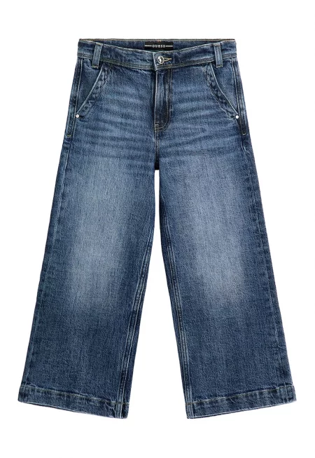 JEANS - Дънки с широк крачол и захабен ефект