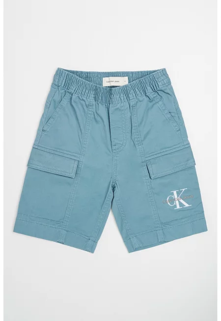 Карго бермуди с лого - Прашно синьо