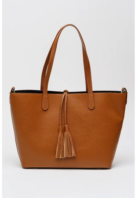 Кожена чанта - Канелено кафяво