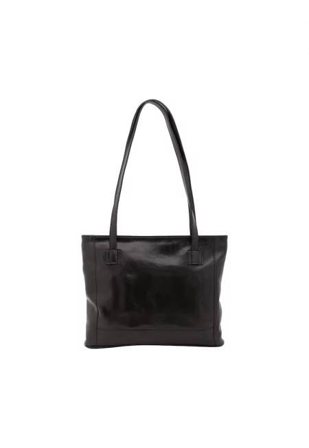 Кожена чанта за рамо - Черен