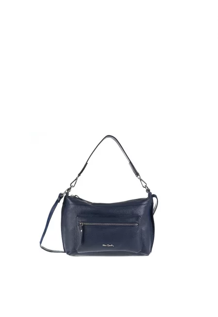 Кожена чанта за рамо Seraphina - Тъмносин