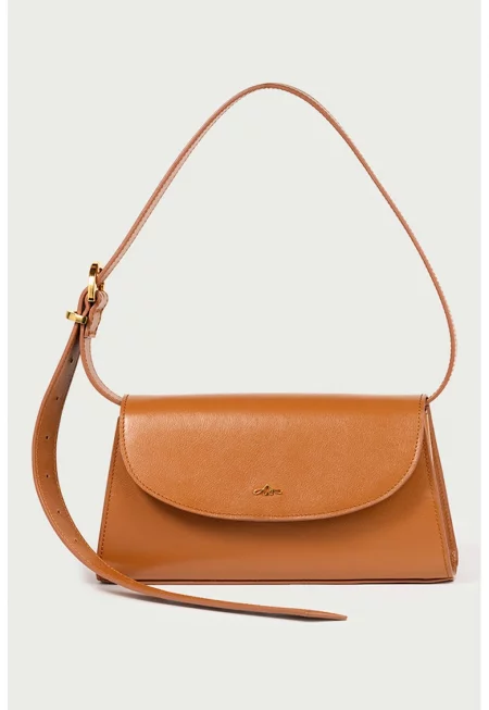 Кожена чанта за рамо Siena - Канелено кафяво