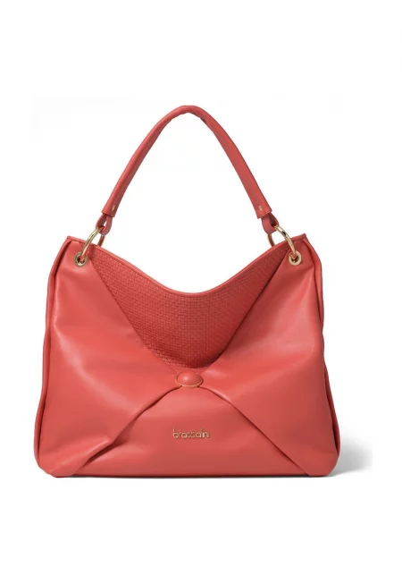 Кожена хобо чанта - Червен