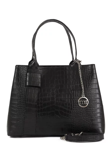 Кожена ръчна чанта Movinso с шагрен