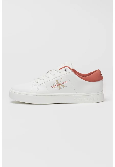 Кожени спортни обувки Classic Cupsole със синтетика - Бял/Бледочервен