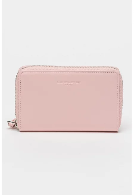 Кожено портмоне Paris с цип - Пастелнорозов