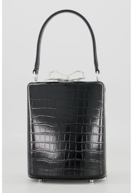 Малка кожена чанта Pearl - Черен