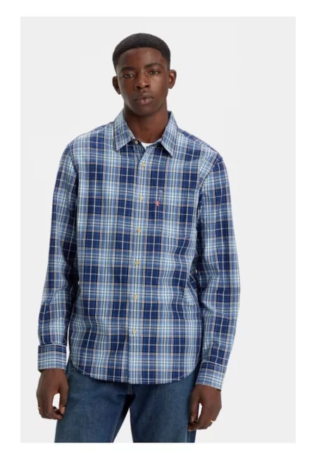 Мъжка риза -  664046 - Синя - Памук