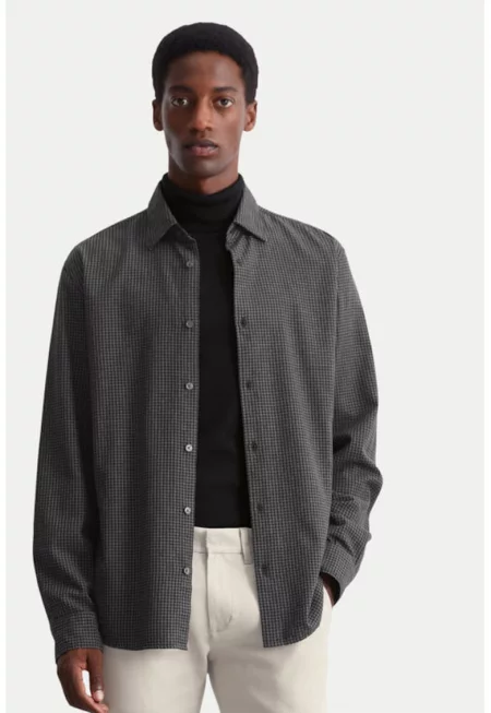 Мъжка риза - Marc O'Polo - 304173561 - Памук - Сив