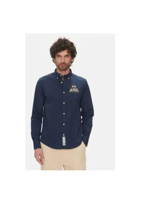 Мъжка риза  PP483 - Памук - Тъмносин