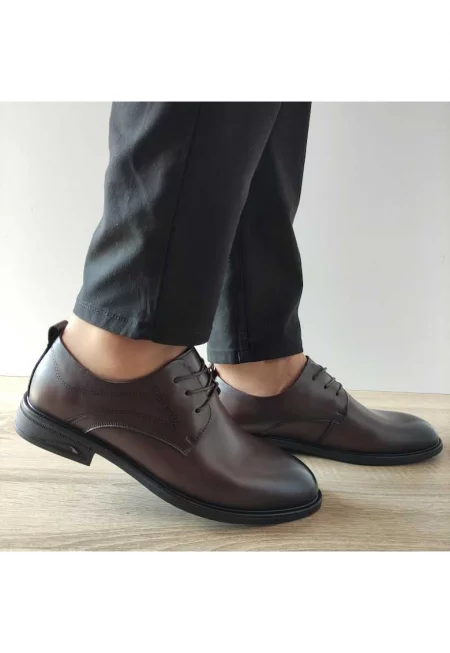 Мъжки елегантни обувки  D16395 кафе - кафяво - Кафяв