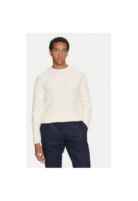 Мъжки пуловер -  304174261 - Вълна - Бежов - Бежов