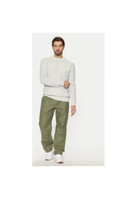 Мъжки пуловер -  304372728 - Акрил/Памук - Сив - Сив