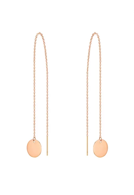 Обеци с 14-каратово покритие - златист - Розово златисто