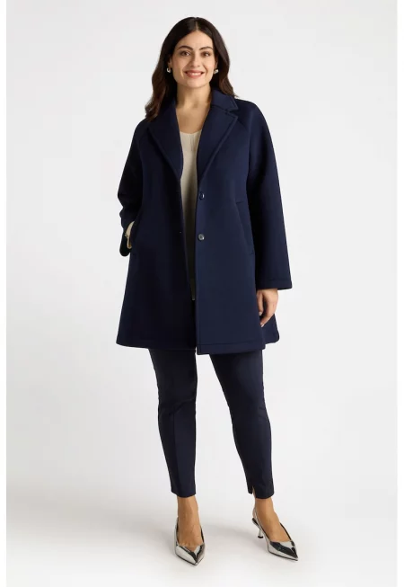 Палто с ръкави реглан - Тъмносин