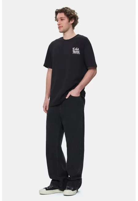 Памучна тениска Muiris - Бял/Черен