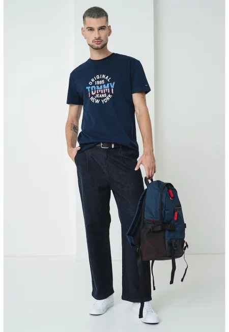 Памучна тениска с овално деколте