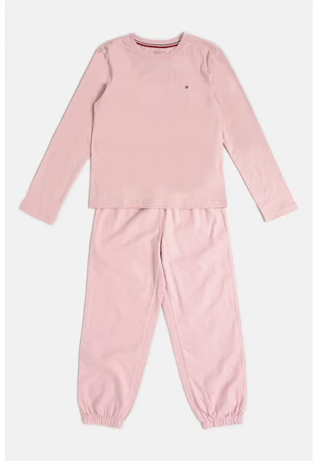 Пижама с лого - Прашно розово