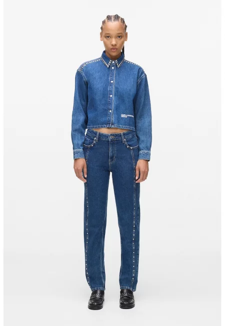 Прави дънки с нитове