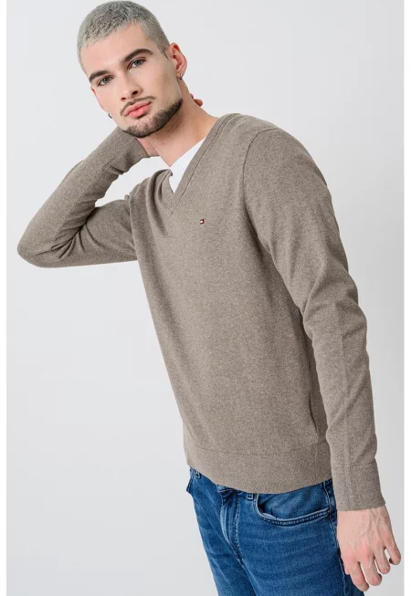 Пуловер с органичен памук и кашмир
