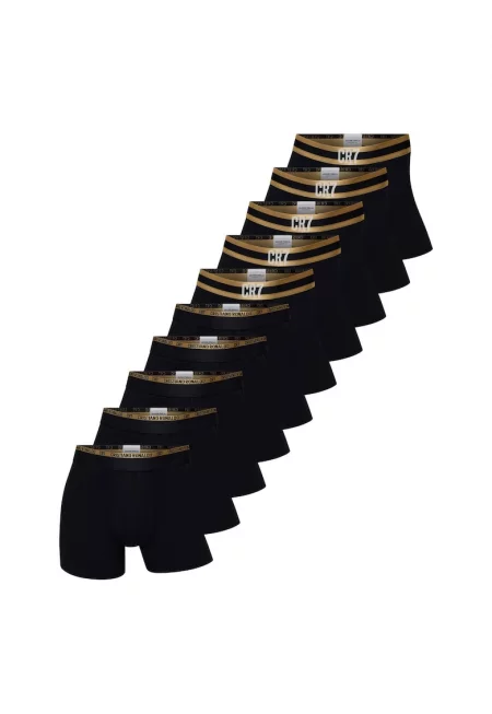 Разнородни боксерки с еластична талия - 10 чифта - Черен