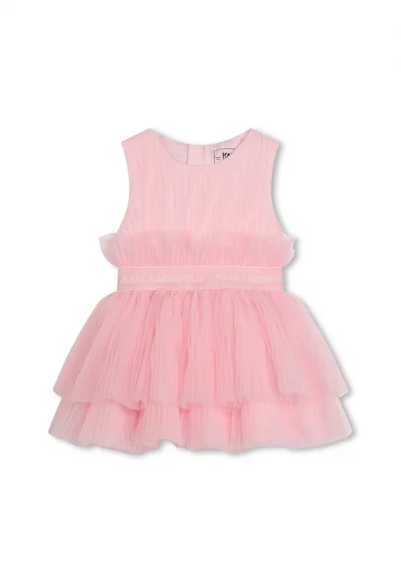 Рокля от тюл без ръкави с лого