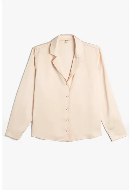 Сатинирана риза с малки ревери
