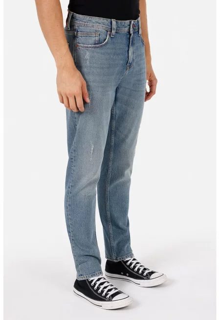 Скосени дънки деграде - Светлосин