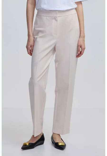 Стандартен панталон със средновисока талия - Слонова кост