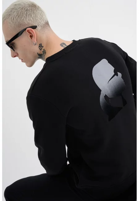 Суитшърт с лого - Черен/Сив
