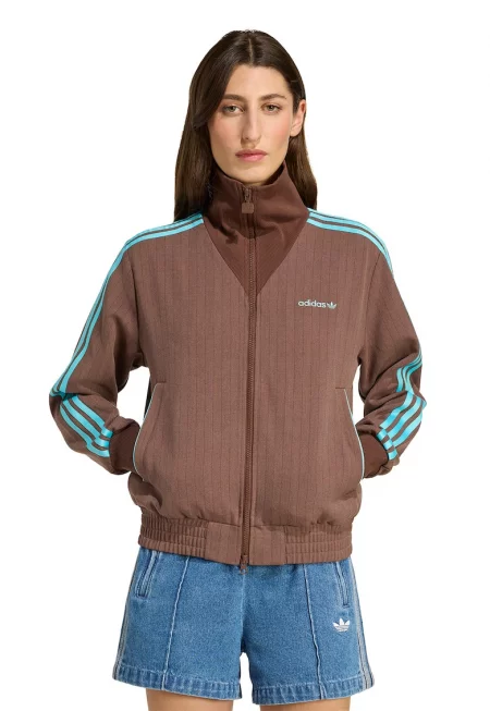 Суитшърт с висока яка и цип - Светлокафяв/Светлосин