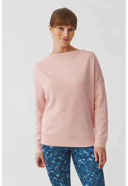 Суитшърт Silvana с деколте тип лодка - Бледо розово