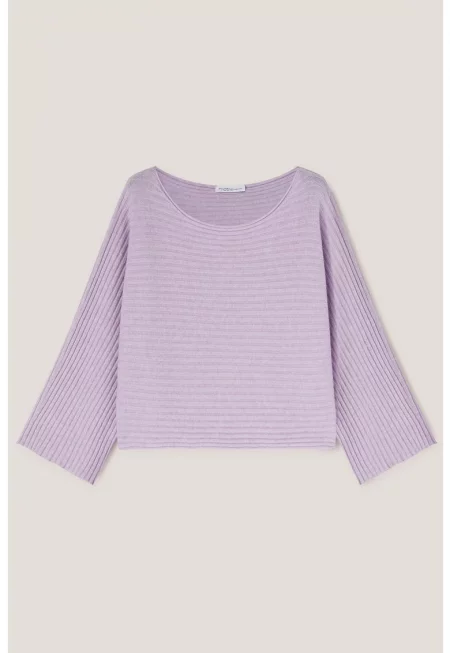 Свободен пуловер с деколте тип лодка