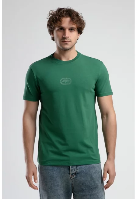 Тениска с лого - Тъмнозелен