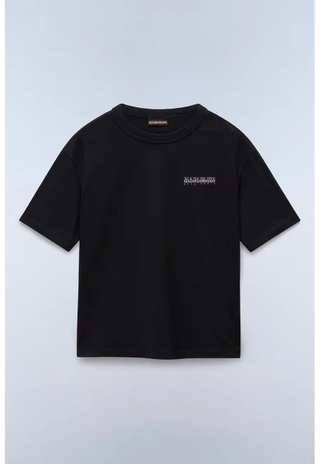 Тениска с овално деколте и шарка на гърба