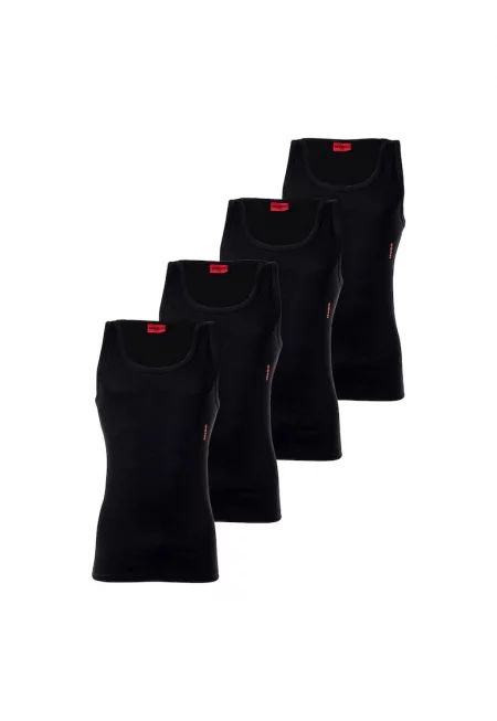 Топ с памук - 4 броя - Черен