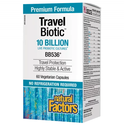Пробиотик за подкрепа при далечни пътувания - Travel Biotic™ BB536®, 10 млрд. активни пробиотици, 60 капсули