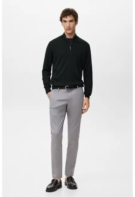 Вълнен пуловер с цип