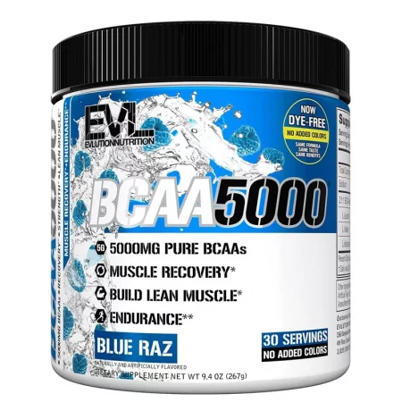 BCAA5000 – Разклонени аминокиселини 5000 mg, с вкус на синя малина, 267 g