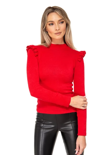 Блуза Lya с вълна - Аленочервен