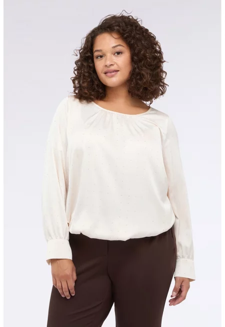 Блуза с овално деколте и точки