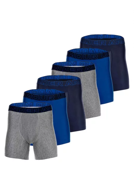 Боксерки с лого - 6 чифта - Сив/Син