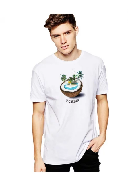 Бяла мъжка тениска - Beachin