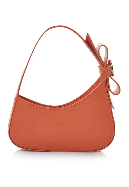 Чанта през рамо от еко кожа с панделка